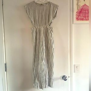 Black and white striped jumpsuit